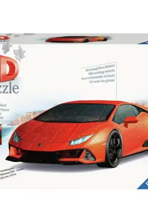Laatste Versie Ravensburger 3D Puzzel Lamborghini Huracan Evo Arancio, 108st.
