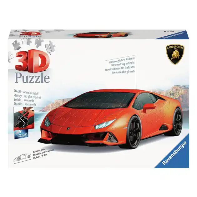 Laatste Versie Ravensburger 3D Puzzel Lamborghini Huracan Evo Arancio, 108st.