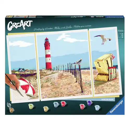 Op = Op Ravensburger CreArt Schilderen op Nummer - Beside The Seaside