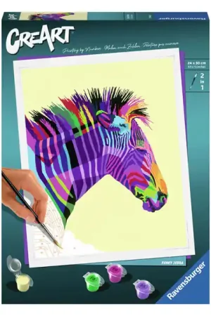 Beste Prijs Ravensburger CreArt Schilderen op Nummer - Zebra