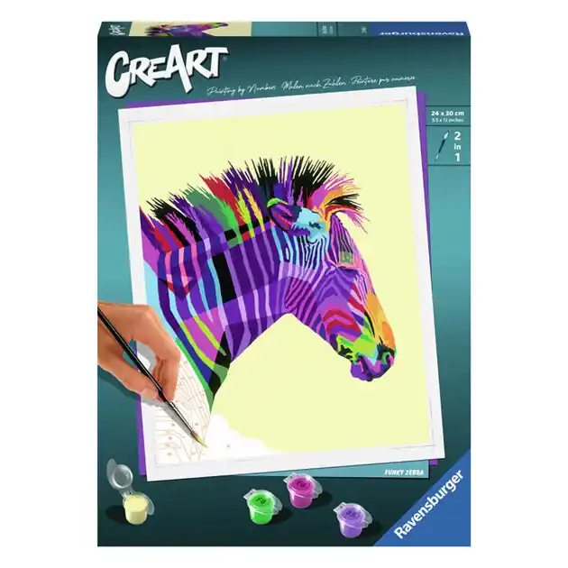 Beste Prijs Ravensburger CreArt Schilderen op Nummer - Zebra