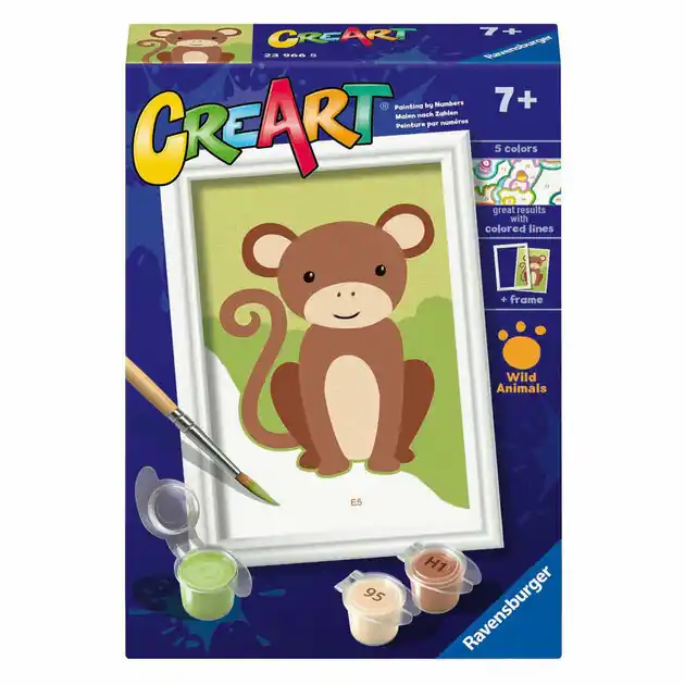 Gecertificeerd Ravensburger CreArt Schilderen op Nummer - Aap