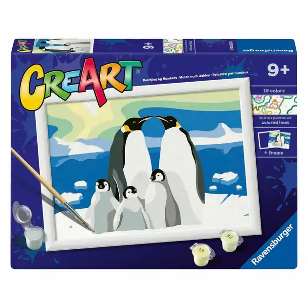Op = Op Ravensburger CreArt Schilderen op Nummer - Pinguin Familie