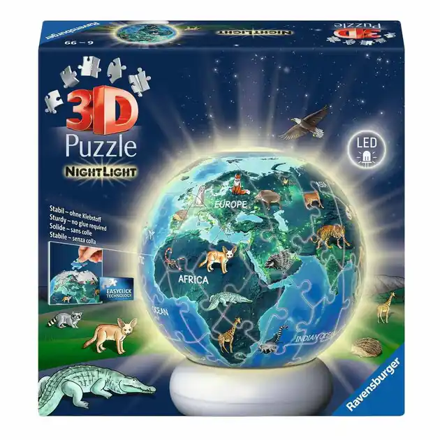 Betrouwbaar Ravensburger 3D Puzzel Nachtlamp de Aarde bij Nacht - 72st.