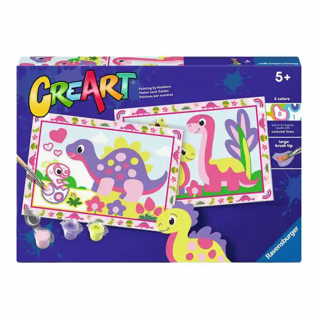 Ravensburger CreArt Schilderen op Nummer - Kleurrijke Dino's Nieuw