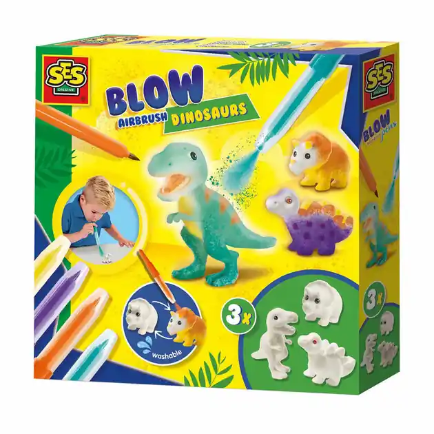 Op = Op SES Blow Airbrush Pens - Dinosaurussen, 3st.