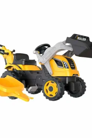 Smoby Builder Max Graafmachine Traptractor met Trailer Geel Korting