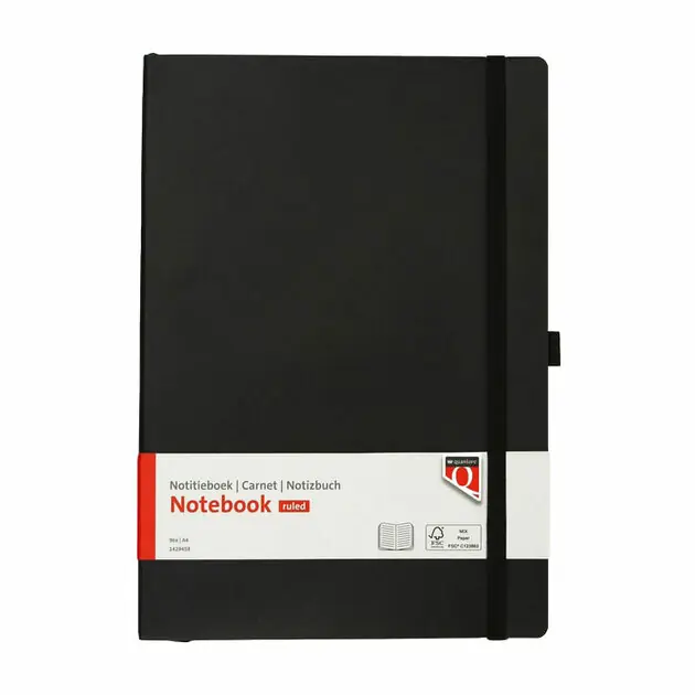 Betrouwbaar Notitieboek Quantore A4 flex lijn 192blz 80gr zwart