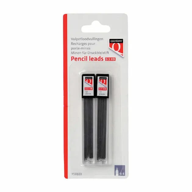 Potloodstift Quantore 0.5mm HB 24 stuks Voordeelprijs