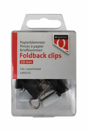 Gereduceerde Prijs Foldback Clips Quantore 19 mm, 12st.