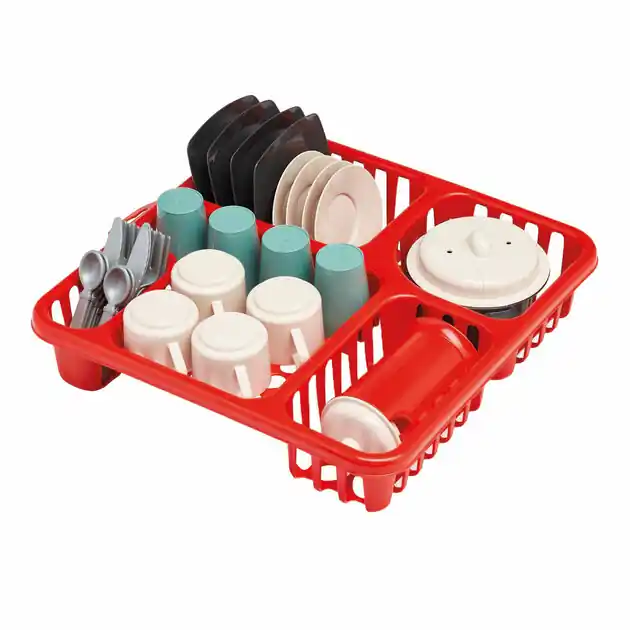 Ecoiffier 100% Chef Kleurrijke Afdruiprek met Accessoires - 30cm Premium