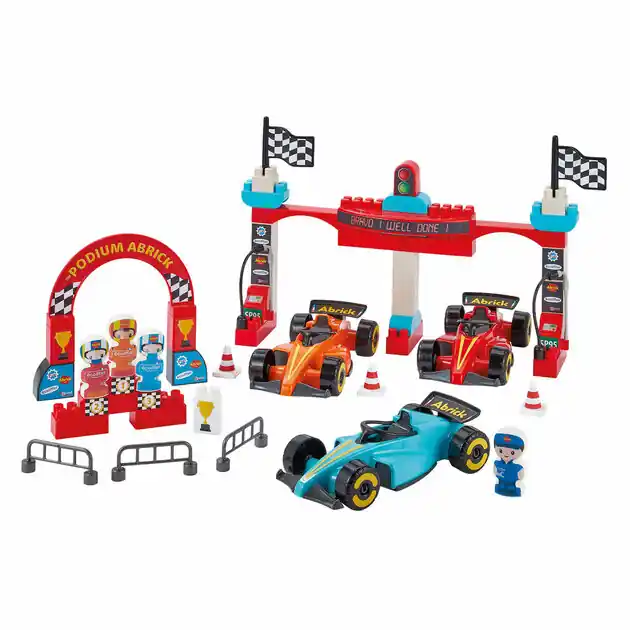 Ecoiffier Abrick Bouwblokken Formule 1 Grand Prix met 3 Voertuigen Nu Kopen