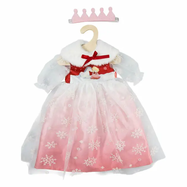 Poppenjurk Winterprinses Lumi met Kroon en Cape - Maat 35-45 cm Fabrieksprijs