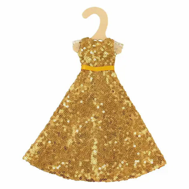 Paillettenjurk Goldstar voor Modepoppen - 29cm Weekendaanbieding