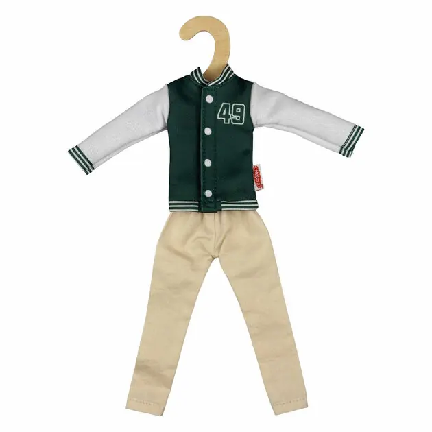 Varsity Jack met Broek voor Modepoppen - 29cm Op = Op