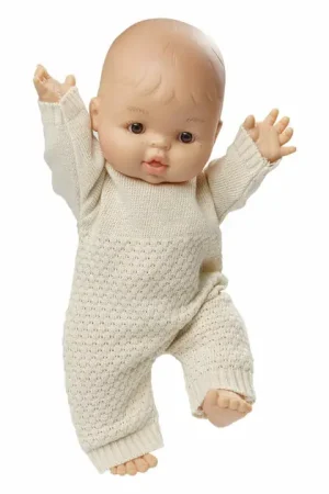 Actieprijs Meisjes Babypop met Gebreide Romper - 34cm