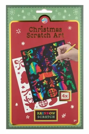 Scratchkunst Regenboog Kerstmis met Sjabloon - 4st. Populair