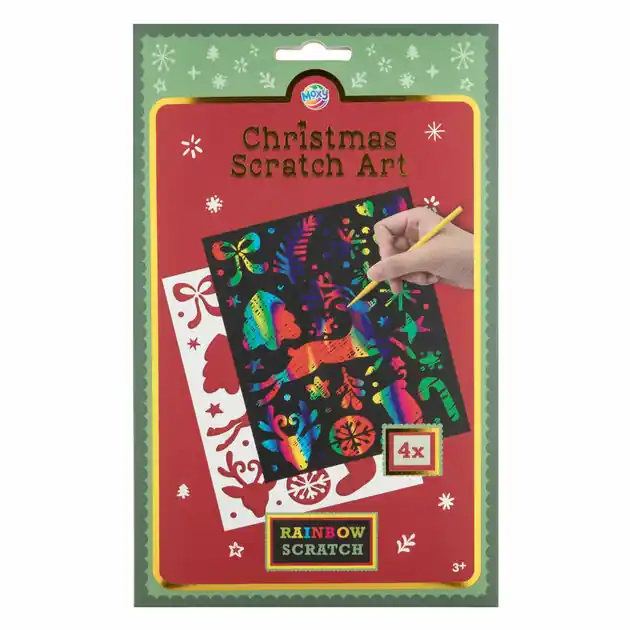 Scratchkunst Regenboog Kerstmis met Sjabloon - 4st. Populair
