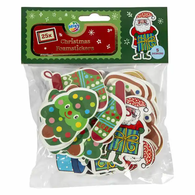 Foam Stickers Kerstmis - 25st. Aanbieding
