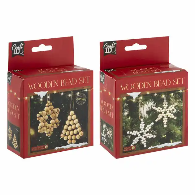 Gecertificeerd Houten Kralen Kersthangers Set Kerstmis