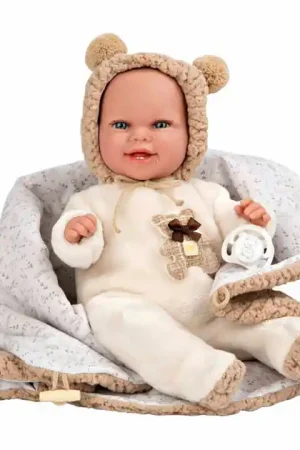 Tijdelijk Beschikbaar Elegance Babyto Babypop Beige Berenpakje met Dekentje - 35 cm
