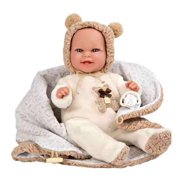 Tijdelijk Beschikbaar Elegance Babyto Babypop Beige Berenpakje met Dekentje - 35 cm