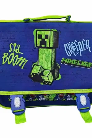 Minecraft Schooltas 2 Compartimenten met Voorzak - 31,5x41x15cm Must-Have
