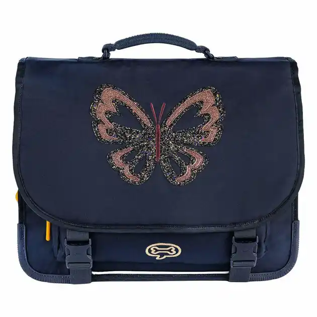 Finale Uitverkoop Stones and Bones Glitter Butterfly Navy Cedar Schooltas