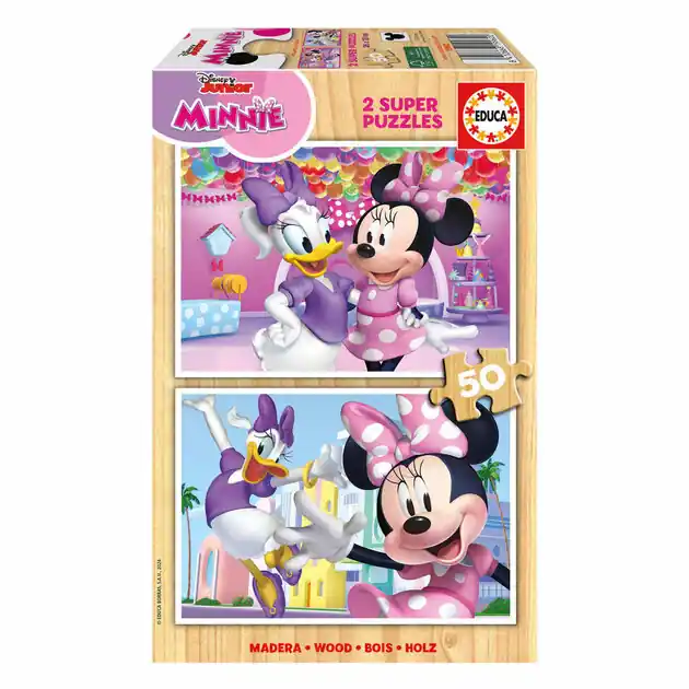 Minnie Mouse Houten Legpuzzel - 2x50st. Actieprijs