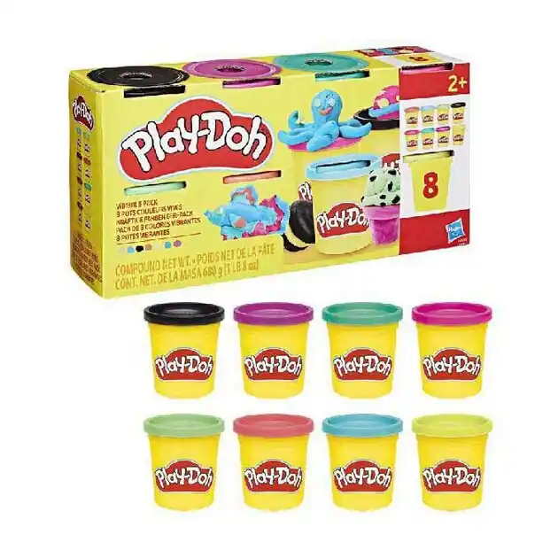 Play-Doh Kleipotjes Set Kleurenmix - 8 Stuks Laatste Versie