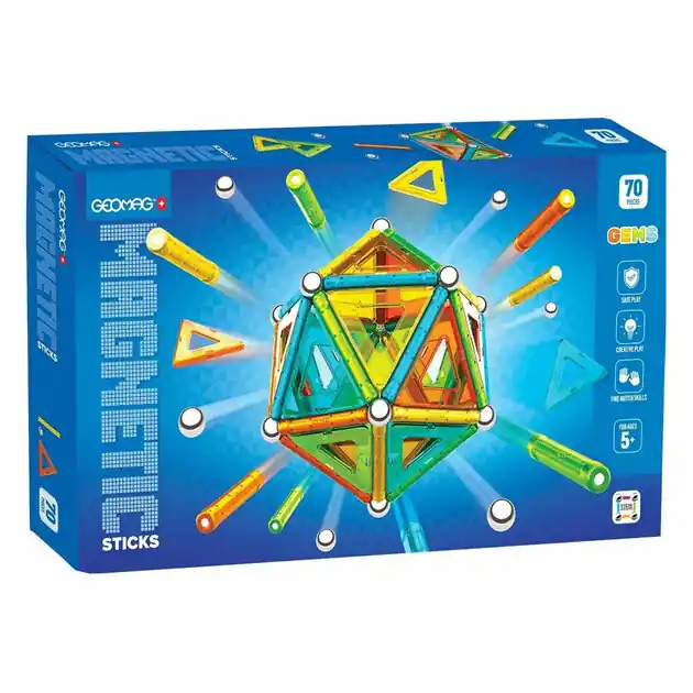 Gecertificeerd Geomag Magnetische Sticks Edelstenen Set - 70dlg.