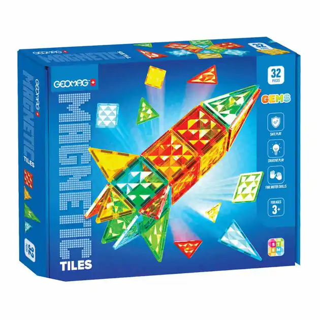 Geomag Magnetische Tegels Edelstenen Raket Set - 32dlg. Betaalbaar