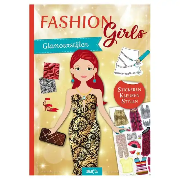 Fashion Girls Stickeren, Stylen, Kleuren Knutselboek Superprijs