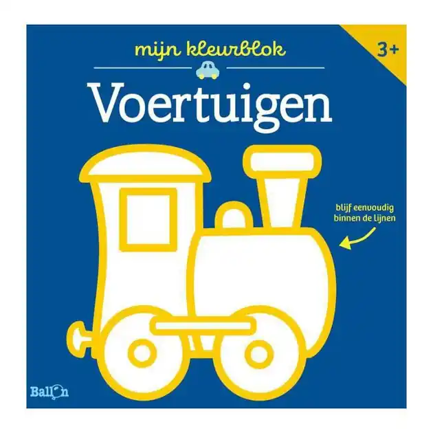 Kleurblok Junior - Voertuigen Dikke Lijnen 3+ Korting