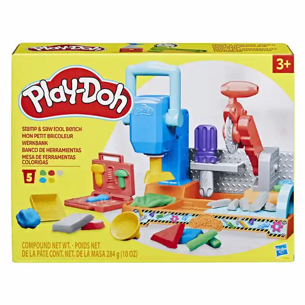 Koop Vandaag Play-Doh Stempel en Zaagtafel - 5 Kleipotjes