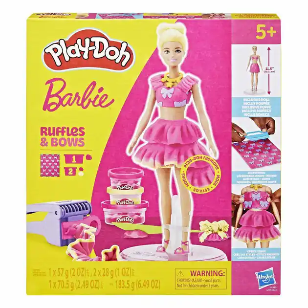 Tijdelijk Beschikbaar Play-Doh Barbie Ruches en Strikken - 3 Kleipotjes