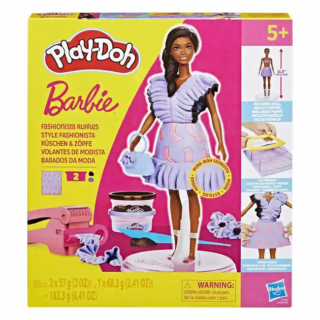 Hete Deal Play-Doh Barbie Fashionista Ruches - 2 Kleipotjes
