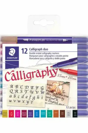 Kalligrafiepen Duo Punt - 12 Kleuren Laatste Versie