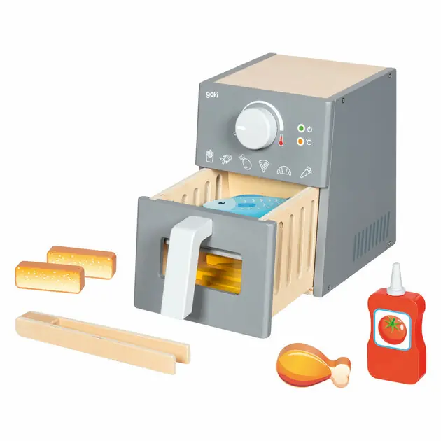 Goki Houten Speelgoed Airfryer met Accessoires - 16dlg. Beperkte Voorraad