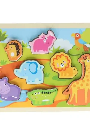Houten Vormenpuzzel Jungle - 7dlg. Direct Verzonden