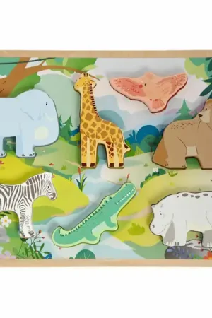 Beste Prijs Houten 3D Puzzel Jungle - 7st.