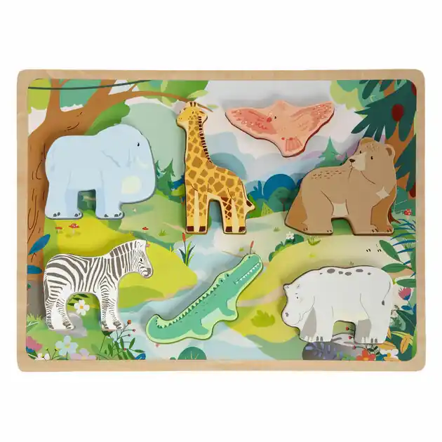 Beste Prijs Houten 3D Puzzel Jungle - 7st.