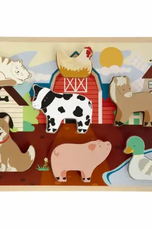 Actieprijs Houten 3D Puzzel Boerderij - 7st.