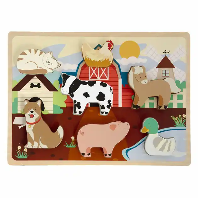 Actieprijs Houten 3D Puzzel Boerderij - 7st.