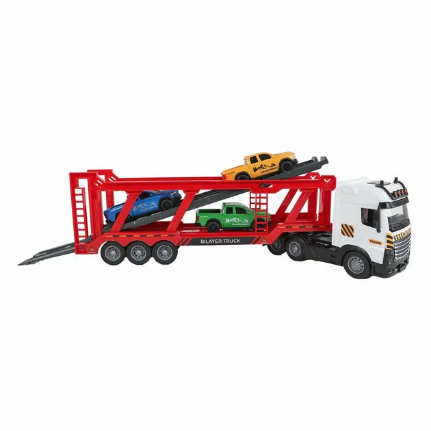 2-Play Vrachtwagen Autotransporter met 3 Auto's met Licht en Geluid Dagaanbieding