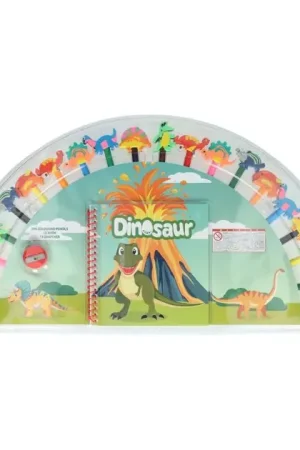 Set van 20 Kleurpotloden met Gum, Puntenslijper, Boekje - Dinosaurus Voordeelprijs
