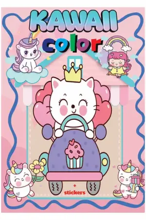 Kawaii Color + Stickers Kleurboek Laatste Kans