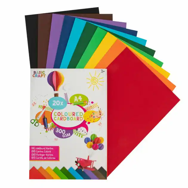 Gekleurd Karton A4 20 Vellen, 300 gsm Speciale Aanbieding