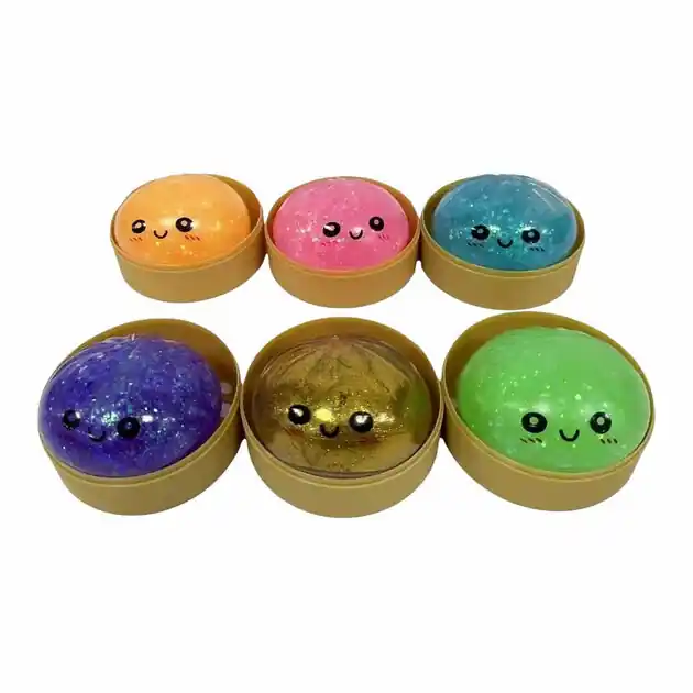 Kawaii Fidget Dumpling met Glitterslijm in Stoommand - 8,5 cm Shop Nu