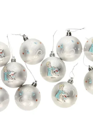Kinder Kerstballen Frozen II Zilver, 10x6cm Hoge Kwaliteit